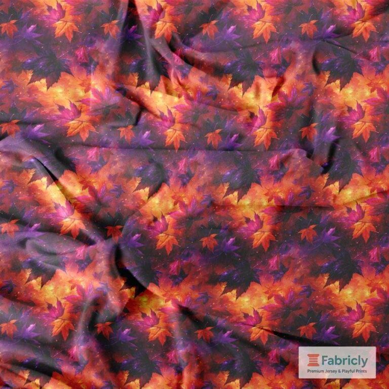 Herbstlaub-Tanz Schwarz Bambusjersey