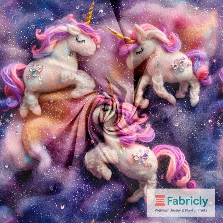 Funkelndes Einhorn Lila Baumwolljersey