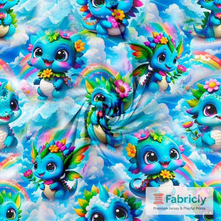 Baby-Dinos Blau Baumwolljersey