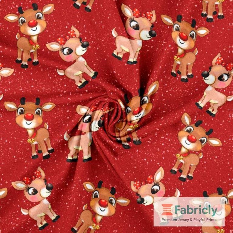 Weihnachts-Rudolph Rot Baumwolljersey