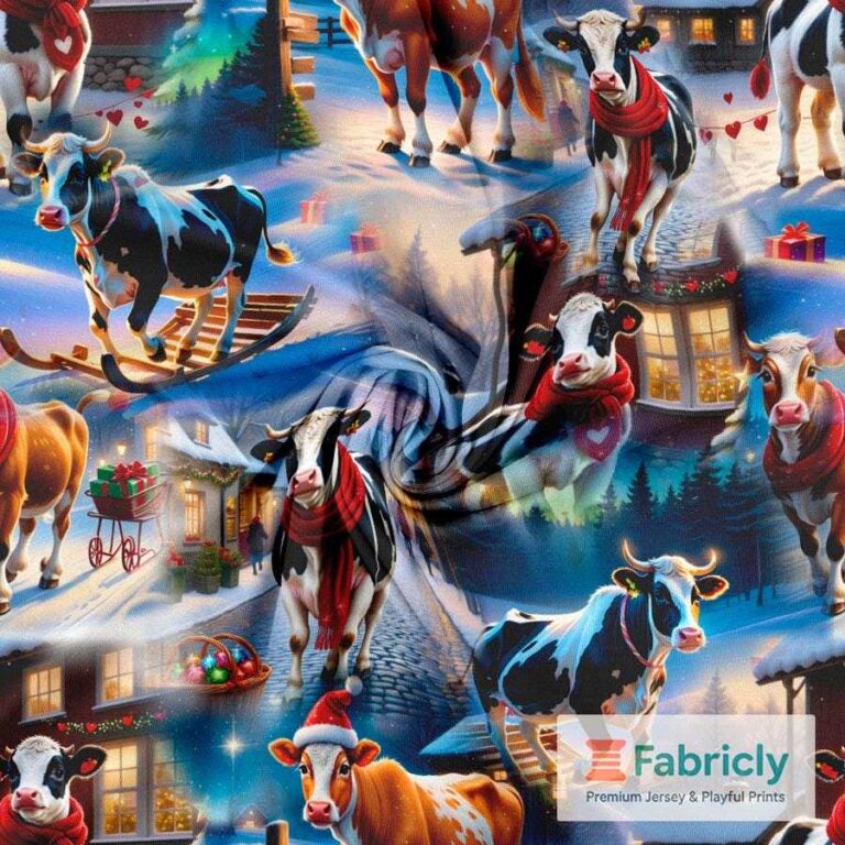Weihnachtskühe Baumwolljersey