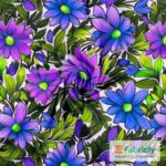 Purple Daisy Garden White Baumwolljersey - Bild 1