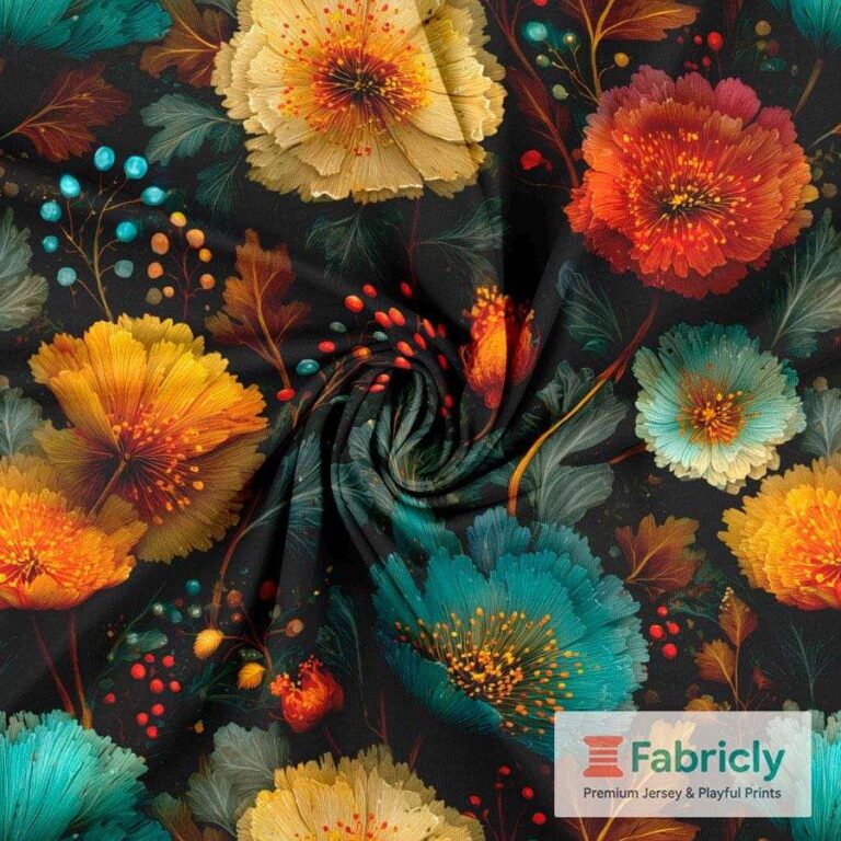 Herbst-Chrysanthemen Baumwolljersey