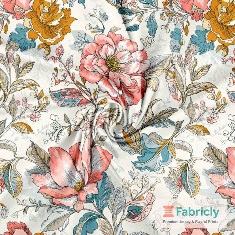 Vintage Frühlingsblüten Baumwolljersey
