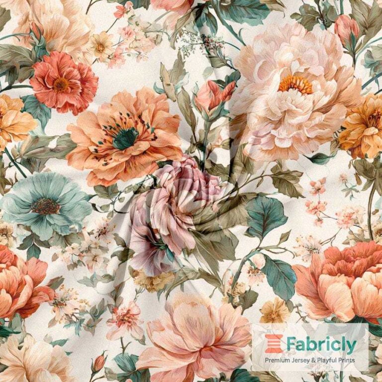 Vintage Frühlingsgarten Baumwolljersey