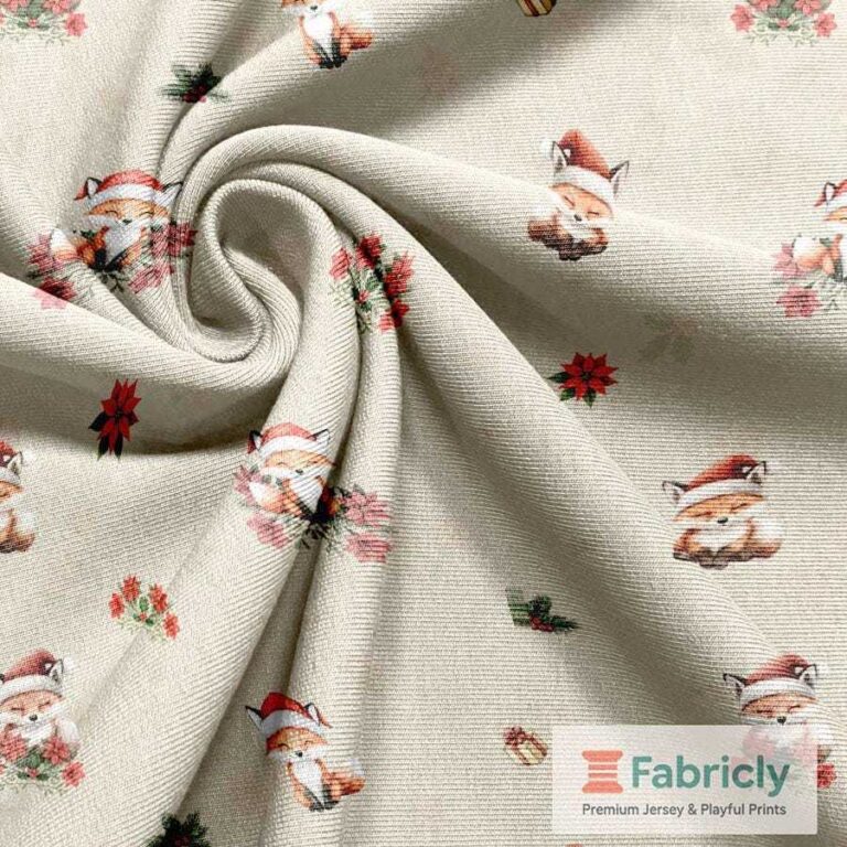 Festliche Fuchsfreunde Beige French Terry
