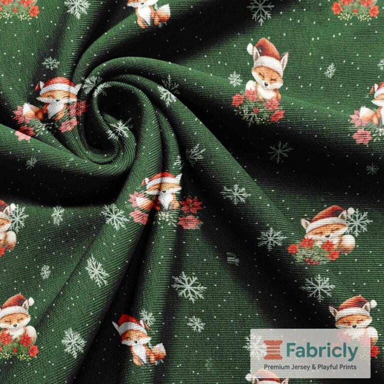 Festlicher Fuchsspaß Grün French Terry
