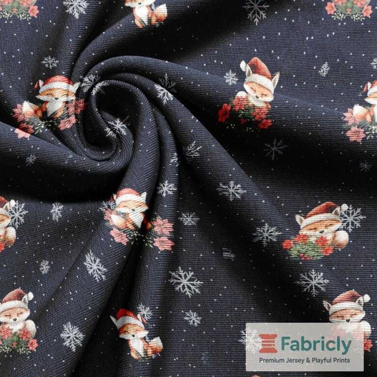 Festliche Fuchsfreunde Blau French Terry