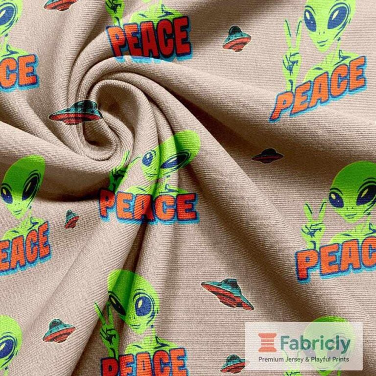 Kosmische Peace-Vibes Beige French Terry