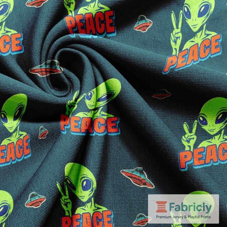 Galaktische Peace-Vibes Schwarz French Terry