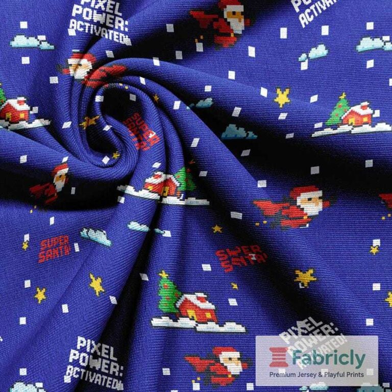 Pixel-Weihnachtsabenteuer Navy French Terry