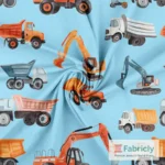 Bagger Himmelblau Baumwolljersey - Stoffbild