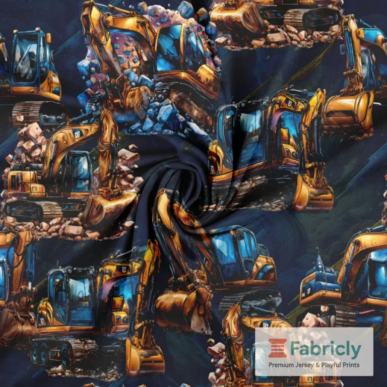 Tiefsee-Bagger Blau Baumwolljersey