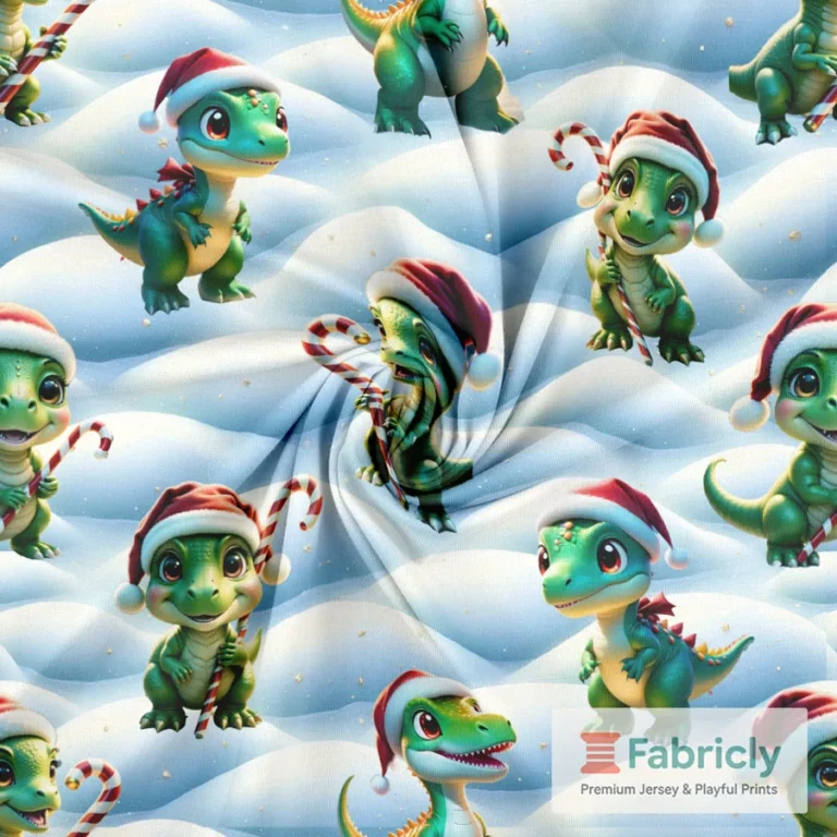 Weihnachts-Dinos Schneehügel Baumwolljersey