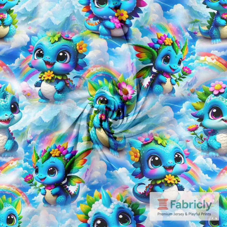 Baby-Drachen Regenbogenwolken Baumwolljersey