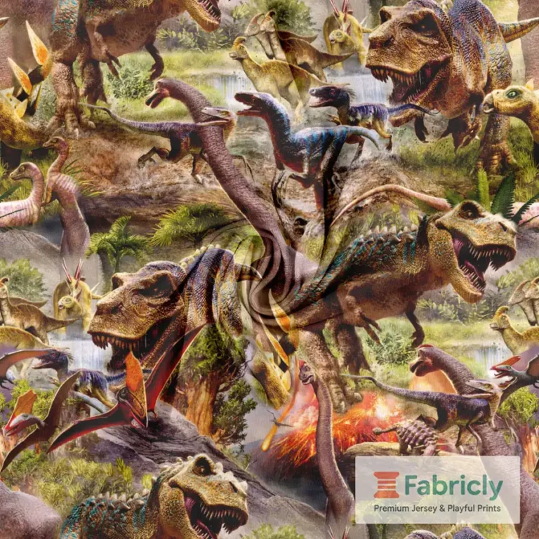 Vulkan-Dinos Naturtöne Baumwolljersey