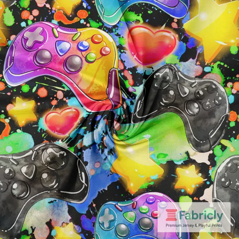 Neon-Gaming-Controller Schwarz Baumwolljersey
