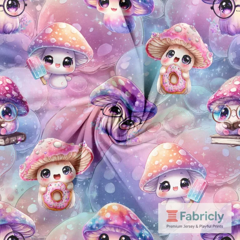 Kawaii Pilze Rosa Baumwolljersey