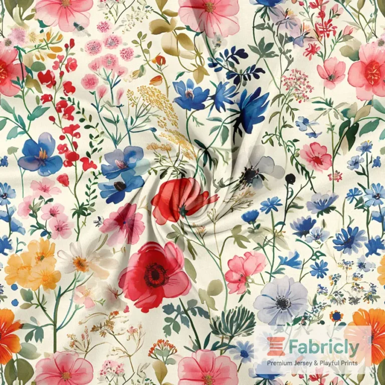 Granny Chic Blumen Aquarell Baumwolljersey