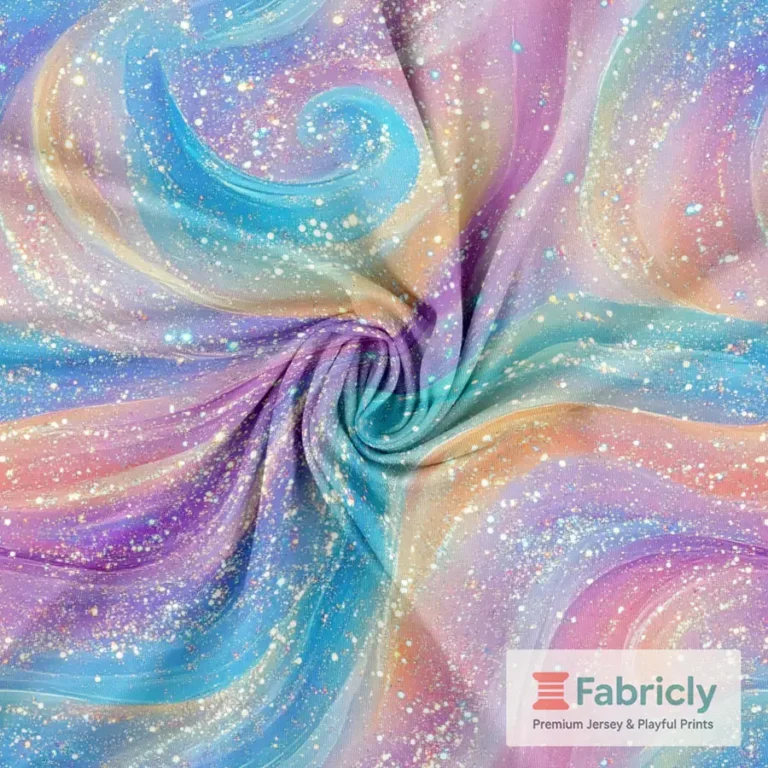 Pastell-Marmor mit Glitzer Baumwolljersey