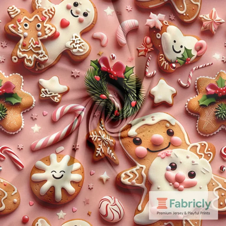 Weihnachtsbäckerei Rosa Baumwolljersey