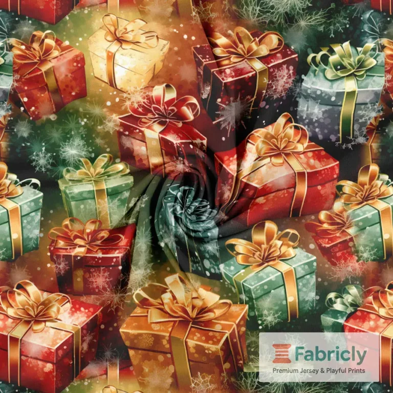 Festliches Geschenkpapier Grün Baumwolljersey