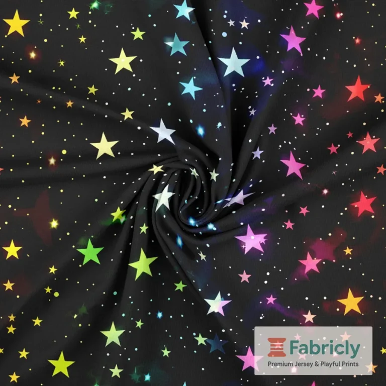 Kosmischer Sternenburst Schwarz Baumwolljersey