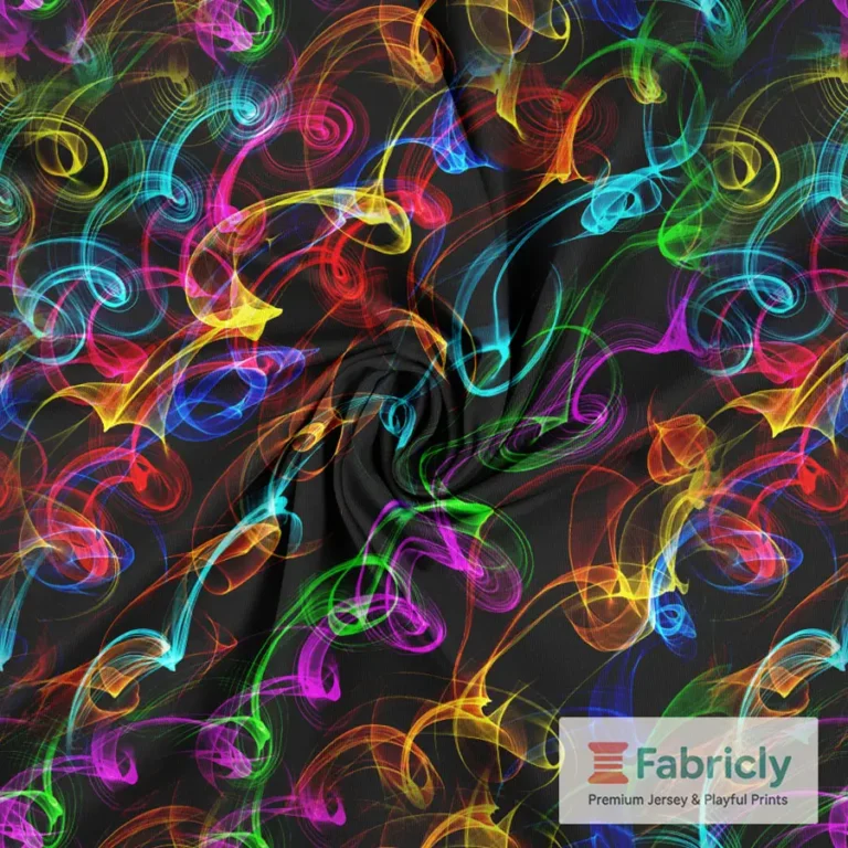 Neon-Rauchwirbel Schwarz Baumwolljersey