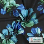 Schattenblüten Blau Dunkel Baumwolljersey - Stoffbild