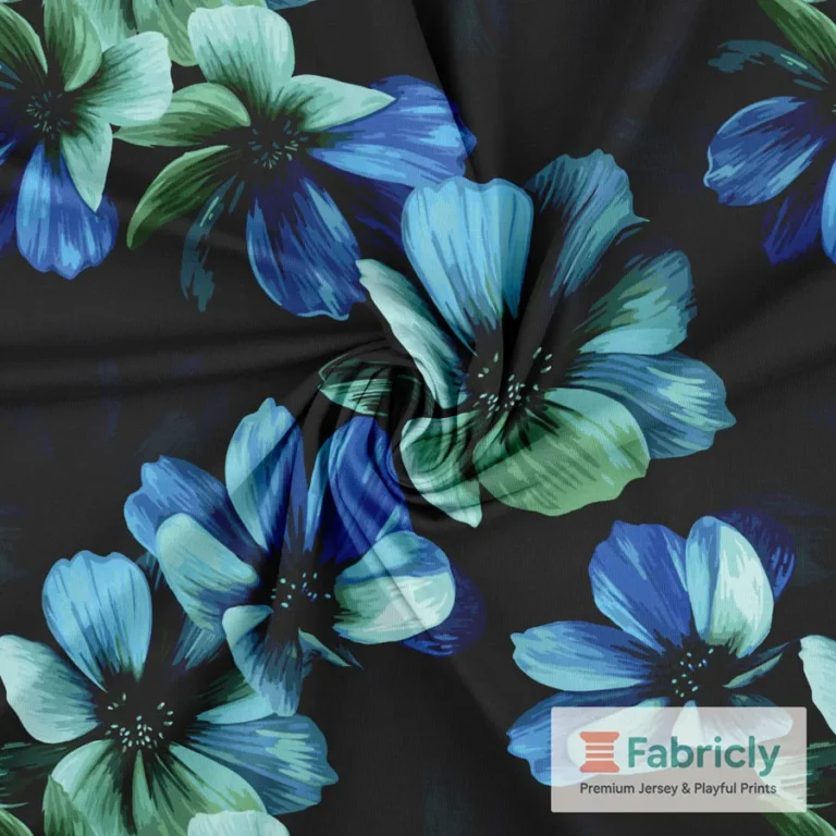 Schattenblüten Blau Dunkel Baumwolljersey