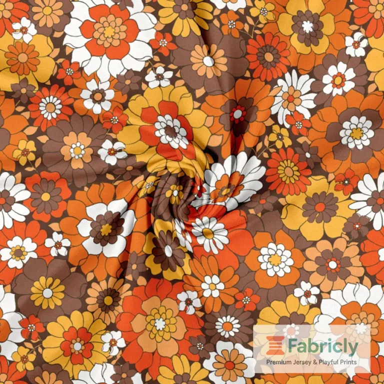 Retro-Gänseblümchen Braun Baumwolljersey
