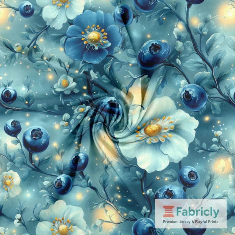 Frische Blaubeeren Blau Baumwolljersey