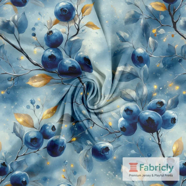 Blaubeeren Aquarell Blau Baumwolljersey