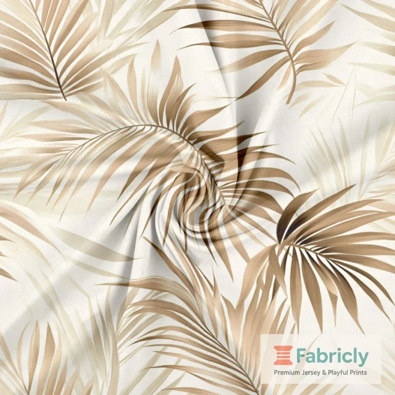 Goldene Blätter Beige Baumwolljersey