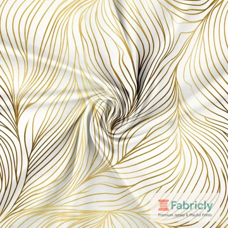 Goldene Linien Weiß Baumwolljersey