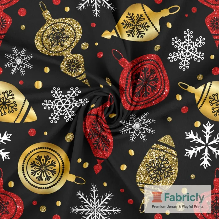 Holiday Glam Rot Schwarz Baumwolljersey