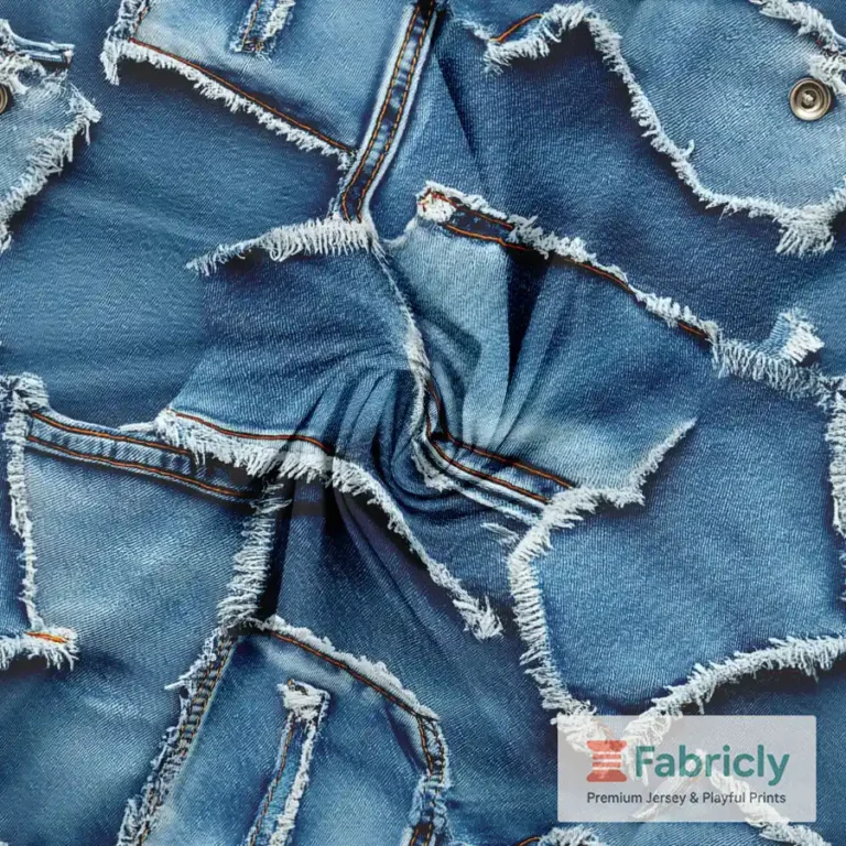 Jeans-Patchwork Blau Baumwolljersey