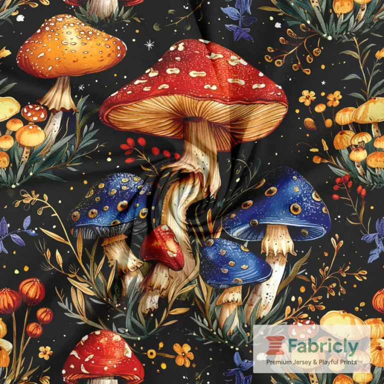 Magische Pilze Schwarz Baumwolljersey