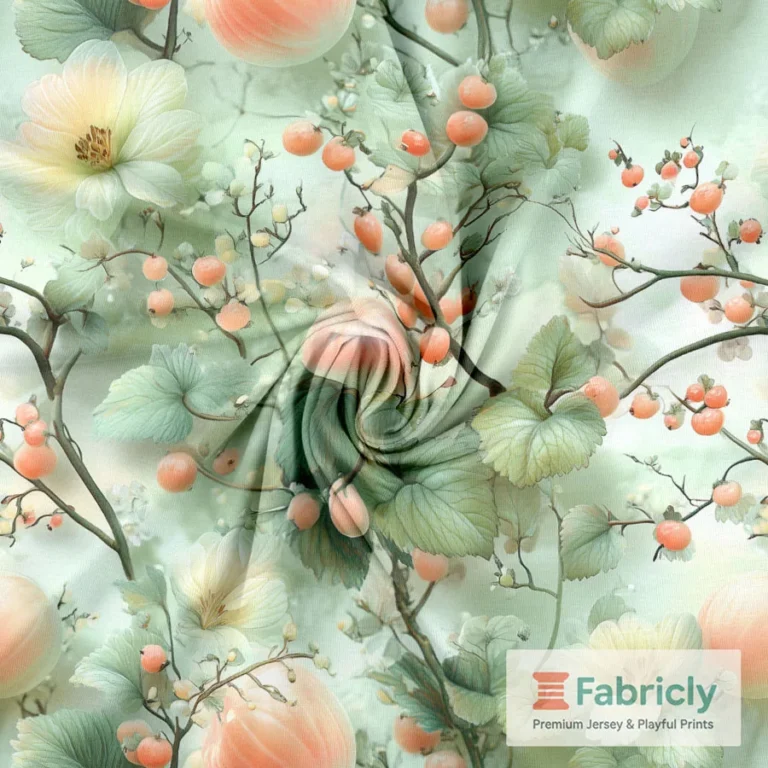 Pastell-Frühlingsgarten Grün Baumwolljersey