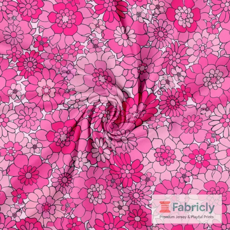 Retro-Gänseblümchen Rosa Weiß Baumwolljersey