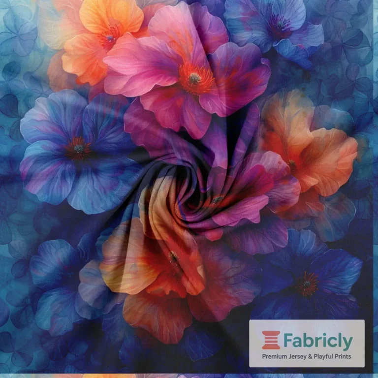 Leuchtende Aquarellblüten Baumwolljersey
