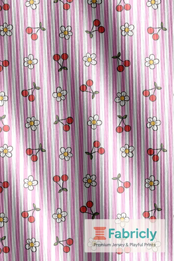 Kirschblütenstreifen Rosa Bündchen