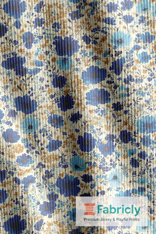 Azurblüten-Zauber Blau Bündchen