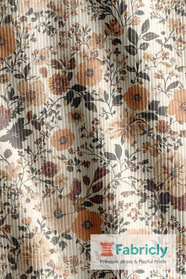 Blütenwiese Beige Bündchen
