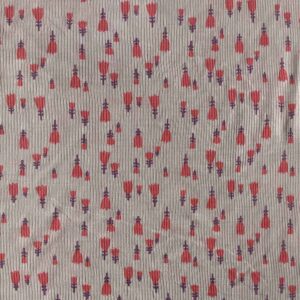 Tulpen-Print Merino-Seide Jersey in Greige, weicher 2/1 Rippstrick (165 cm)