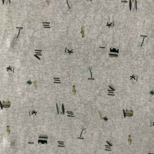 Strand-Print Merino Jersey in Naturweiß, weicher Single Jersey (165 cm)